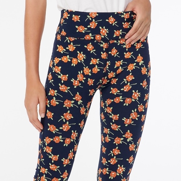 J.Crew 7/8 high-rise leggings -M-Navy poppy field - Picture 3 of 4